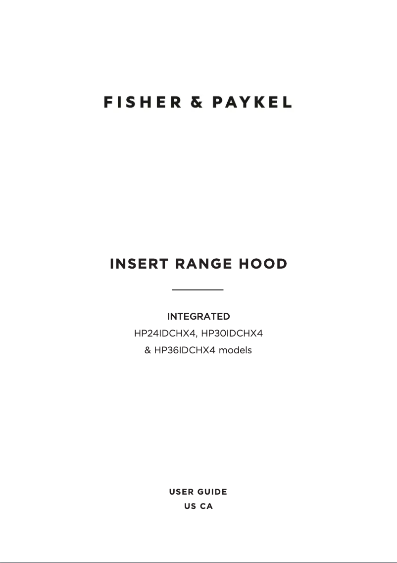 Page 1 de la notice Manuel utilisateur Fisher & Paykel HP30IDCHX4