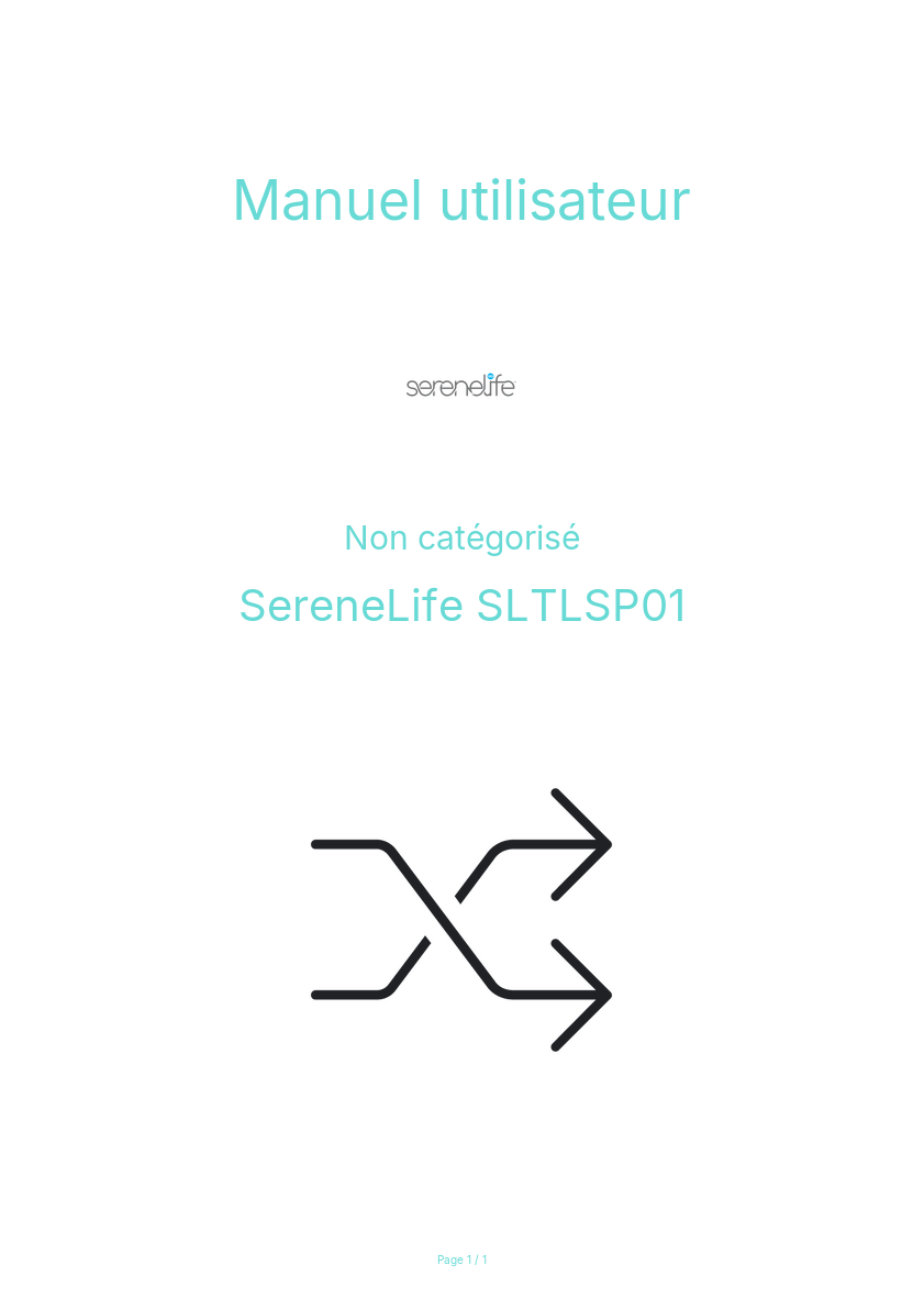 Page n°1 - Manuel utilisateur SereneLife SLTLSP01