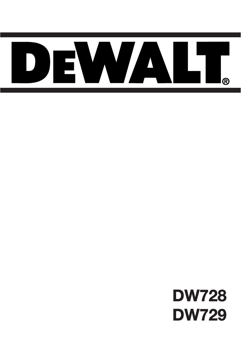 Page n°1 - Manuel utilisateur DeWalt DW729