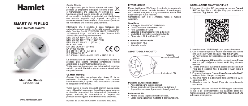 Page 1 de la notice Manuel utilisateur Hamlet HIOT-SPL 16M