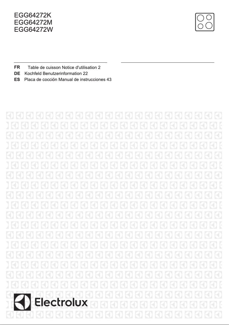 Page 1 de la notice Manuel utilisateur Electrolux EGG64272M