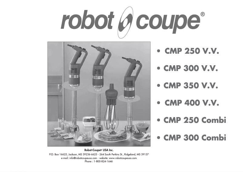 Page 1 de la notice Manuel utilisateur Robot Coupe CMP 250 Combi