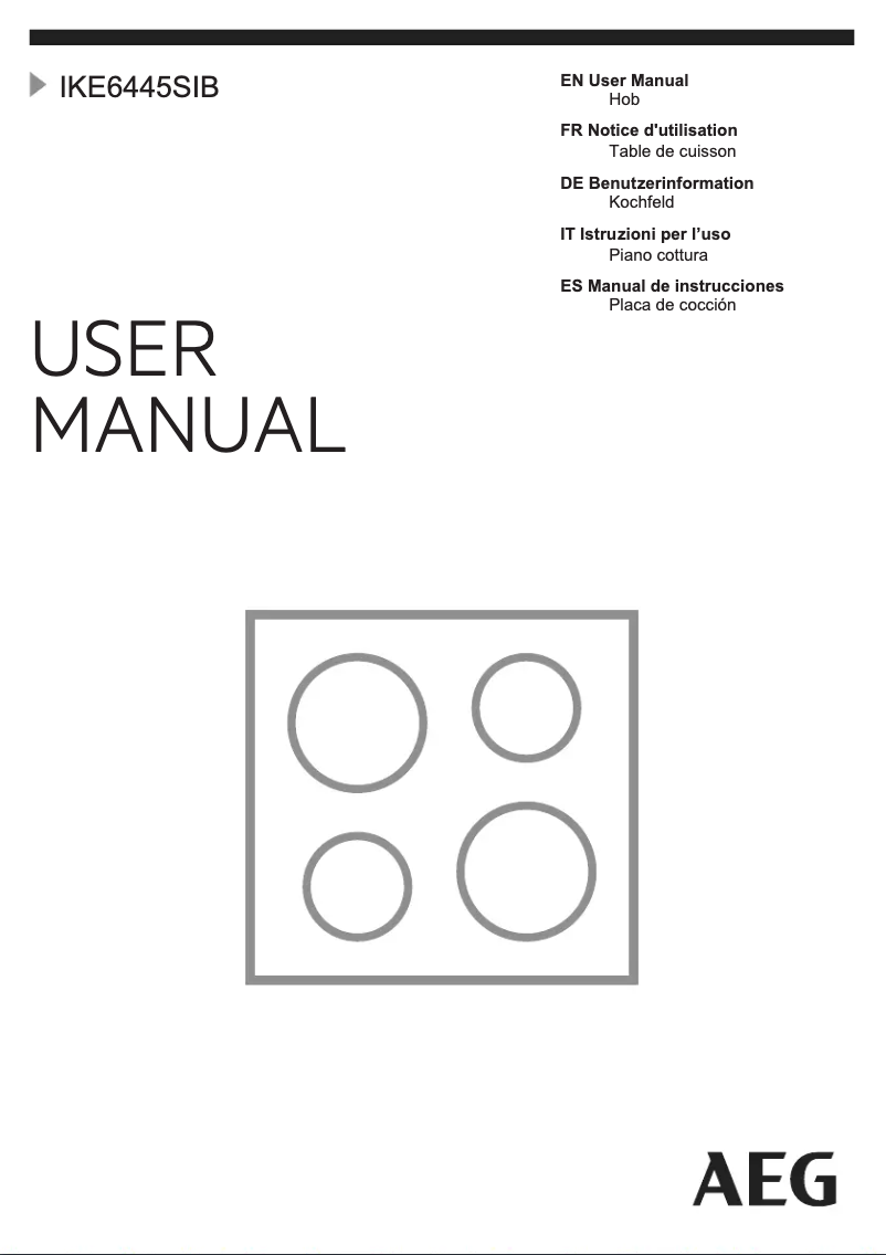 Page n°1 - Manuel utilisateur AEG IKE6445SIB
