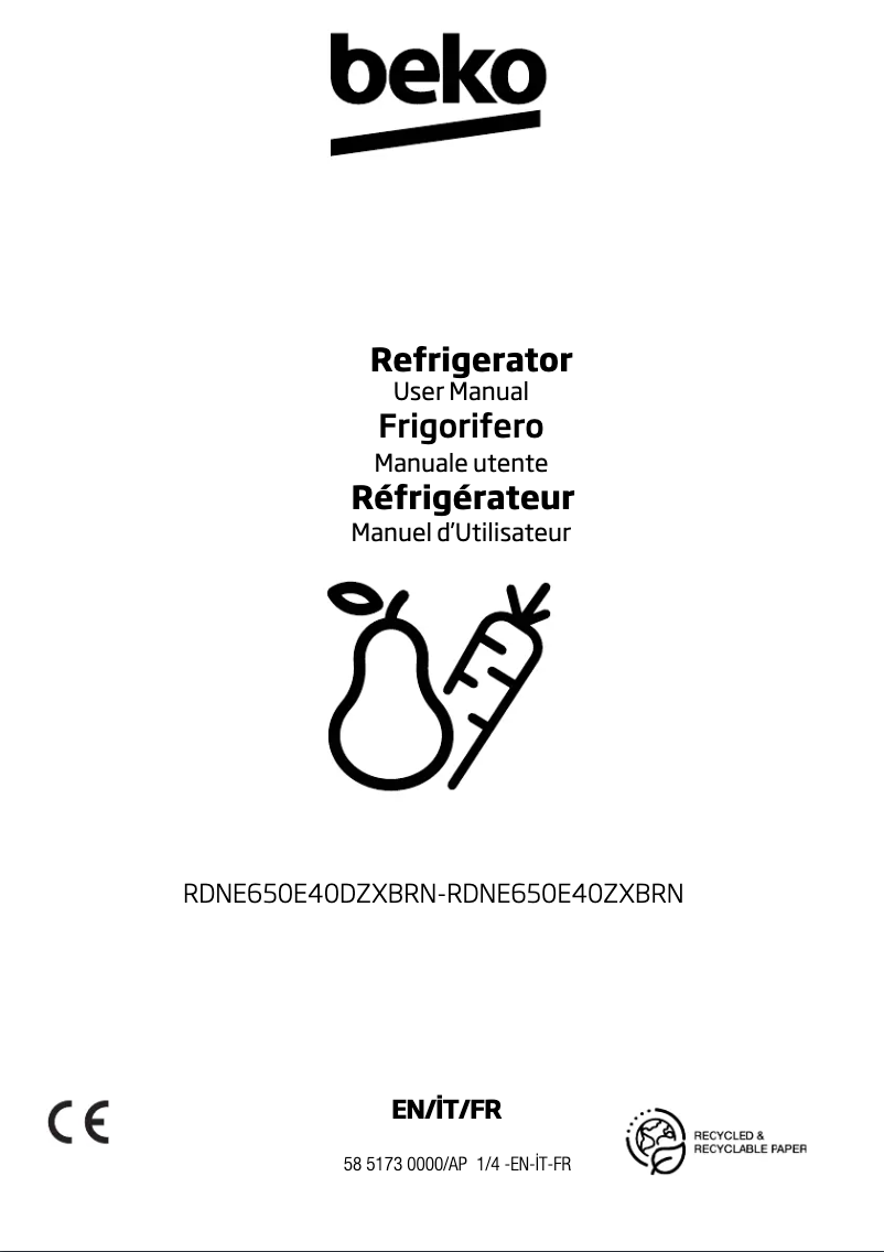 Page n°1 - Manuel utilisateur Beko RDNE650E40DZXBRN