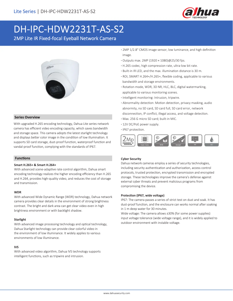 Image de la première page du manuel de l'appareil IPC-HDW2231T-AS-S2