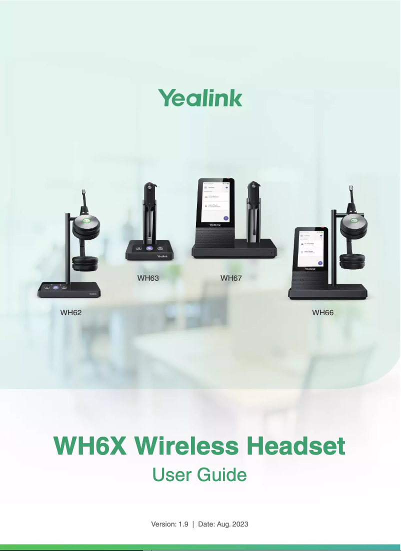 Page 1 de la notice Manuel utilisateur Yealink WH62