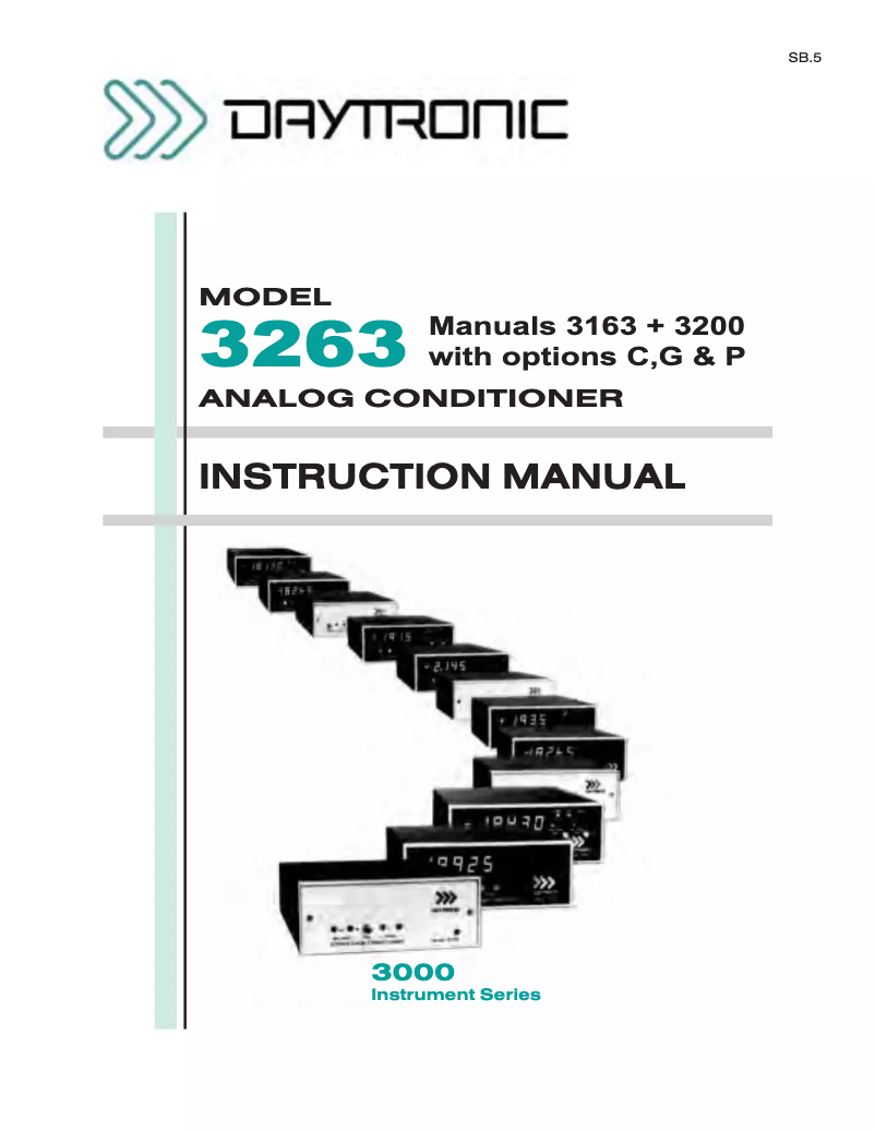 Page n°1 - Manuel utilisateur Daytronic 3263B