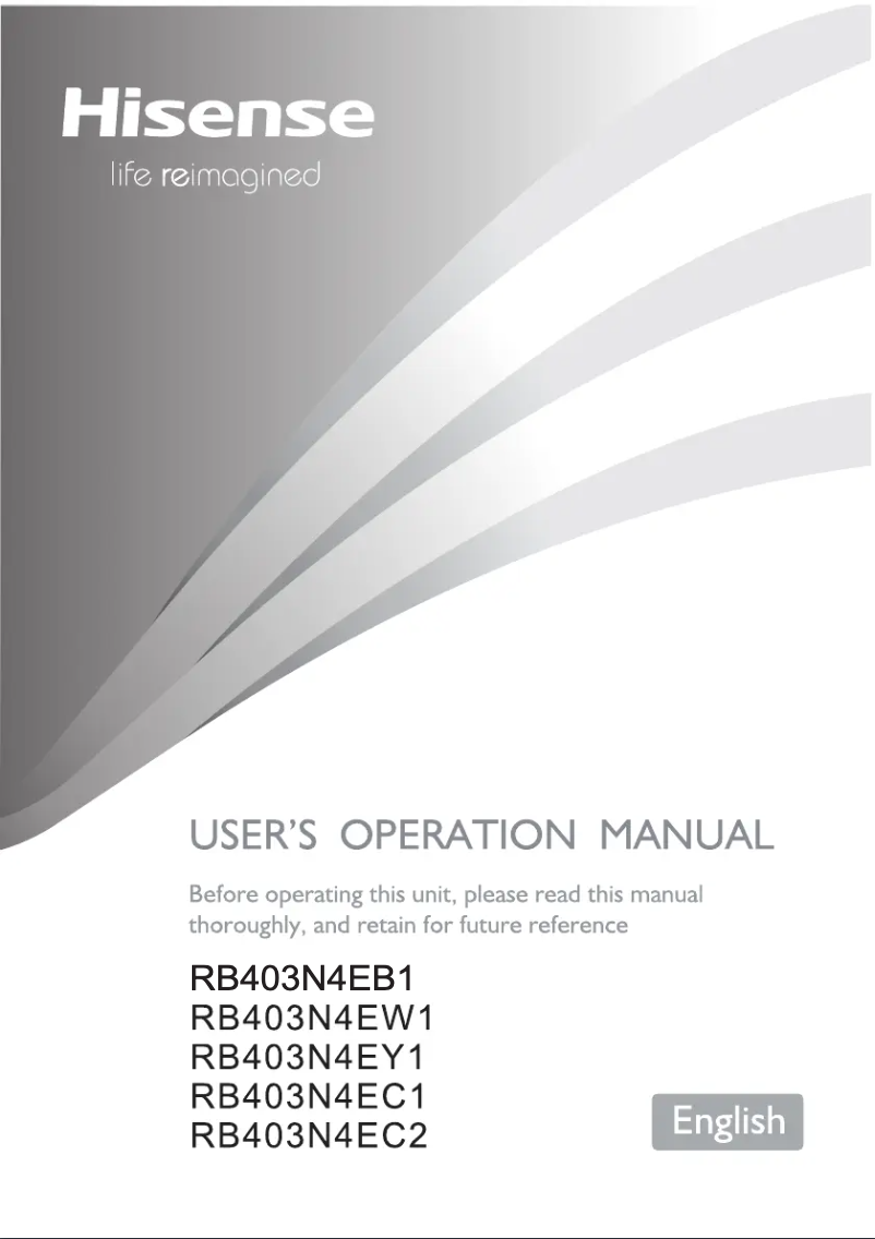 Page n°1 - Manuel utilisateur Hisense RB403N4EY1