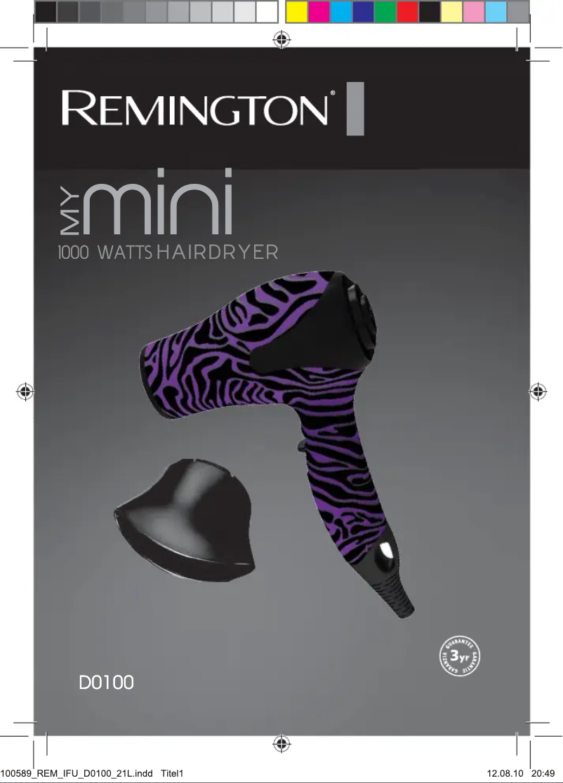 Page n°1 - Manuel utilisateur Remington D0100