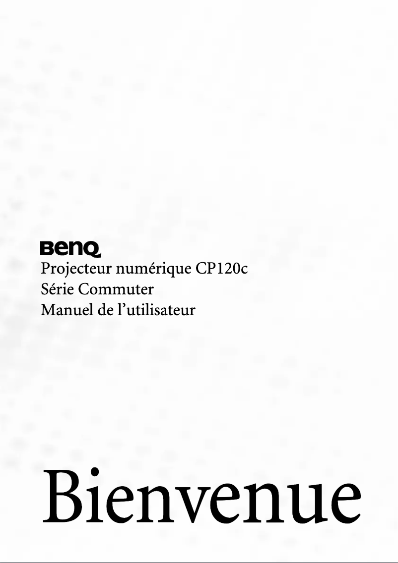 Page 1 de la notice Manuel utilisateur BenQ CP120C