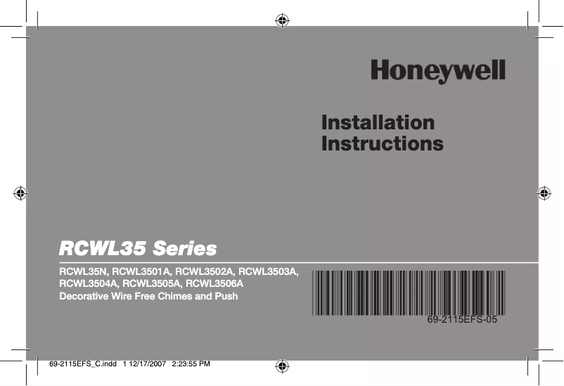 Page 1 de la notice Manuel utilisateur Honeywell RCWL3506A