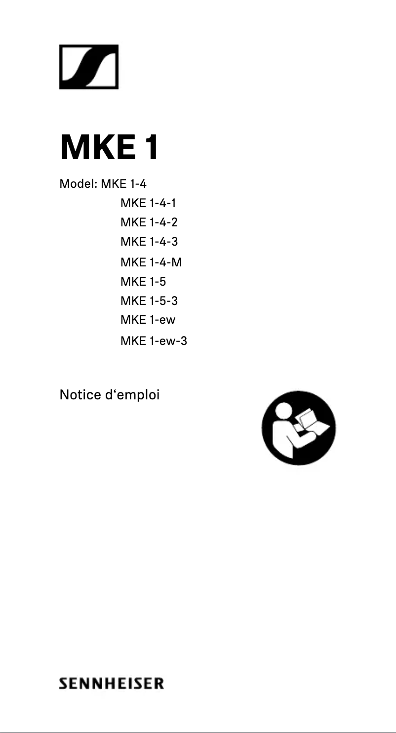 Page 1 de la notice Manuel utilisateur Sennheiser MKE 1-EW-M