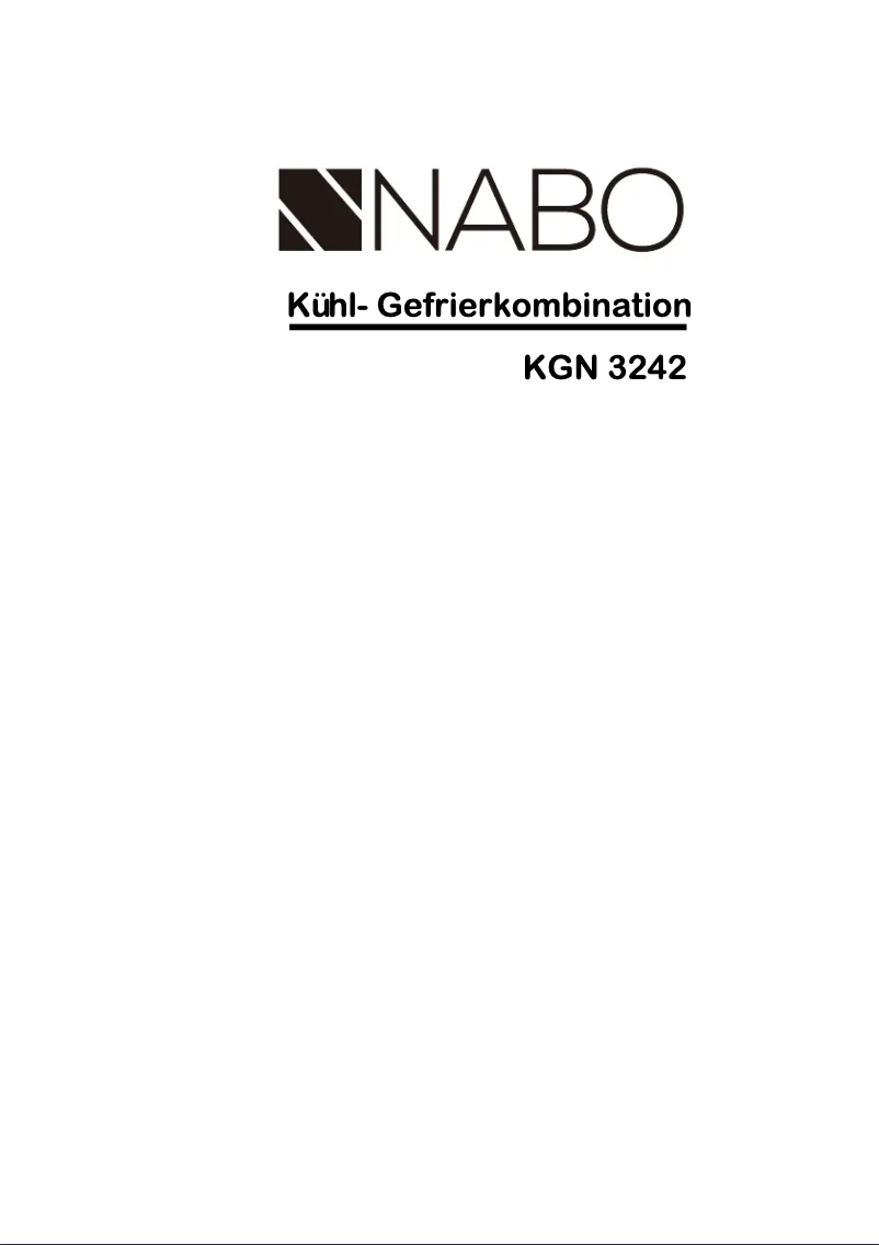 Page n°1 - Manuel utilisateur Nabo KGN 3242