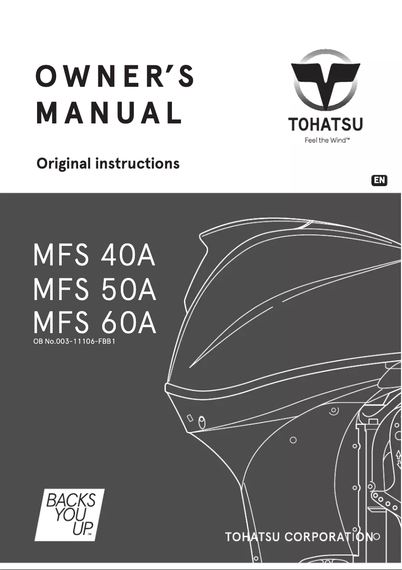 Page 1 de la notice Manuel utilisateur Tohatsu MFS40A