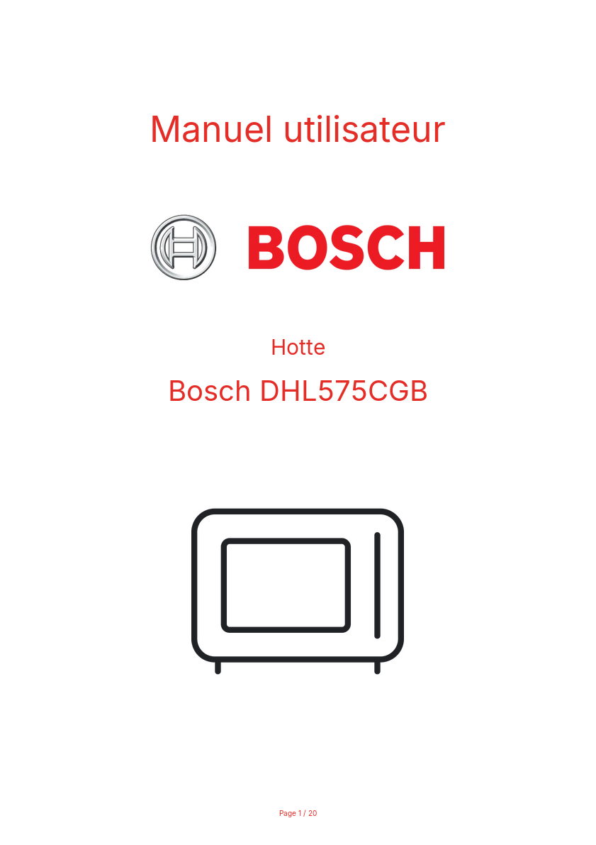 Page n°1 - Manuel utilisateur Bosch DHL575CGB