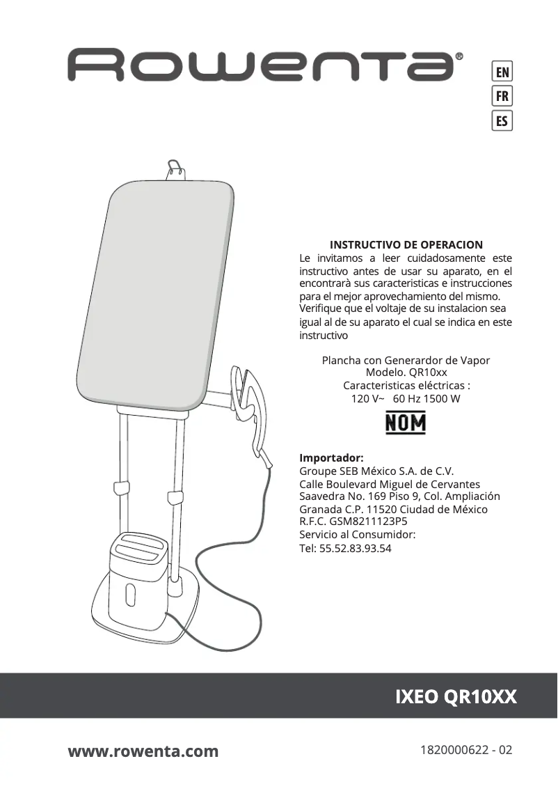 Image de la première page du manuel de l'appareil Ixeo+ QR1020