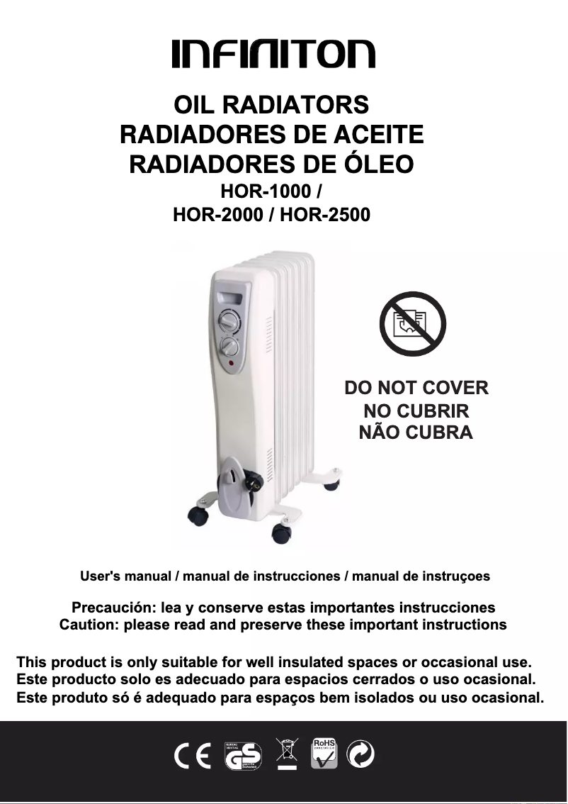 Page 1 de la notice Manuel utilisateur Infiniton HOR-1000