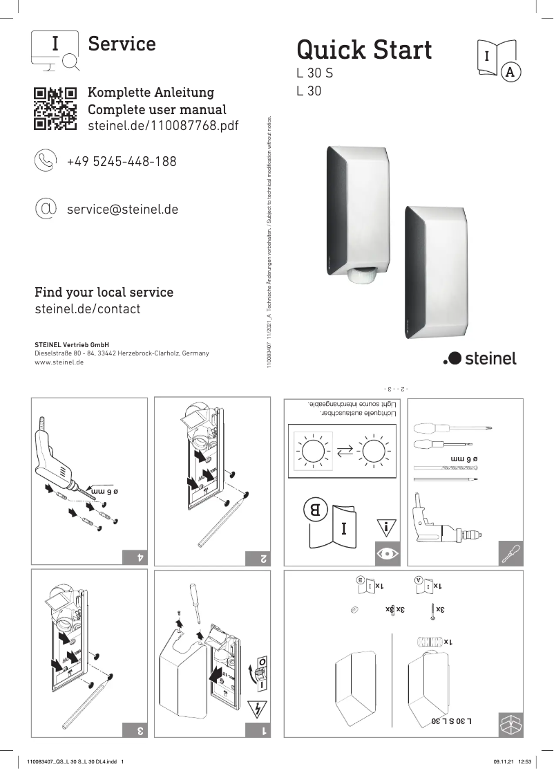 Page n°1 - Guide de démarrage rapide Steinel L 30 S