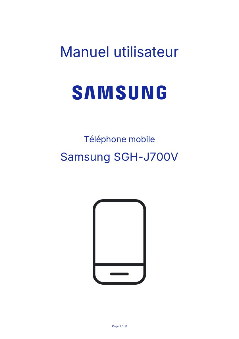 Page n°1 - Manuel utilisateur Samsung SGH-J700V