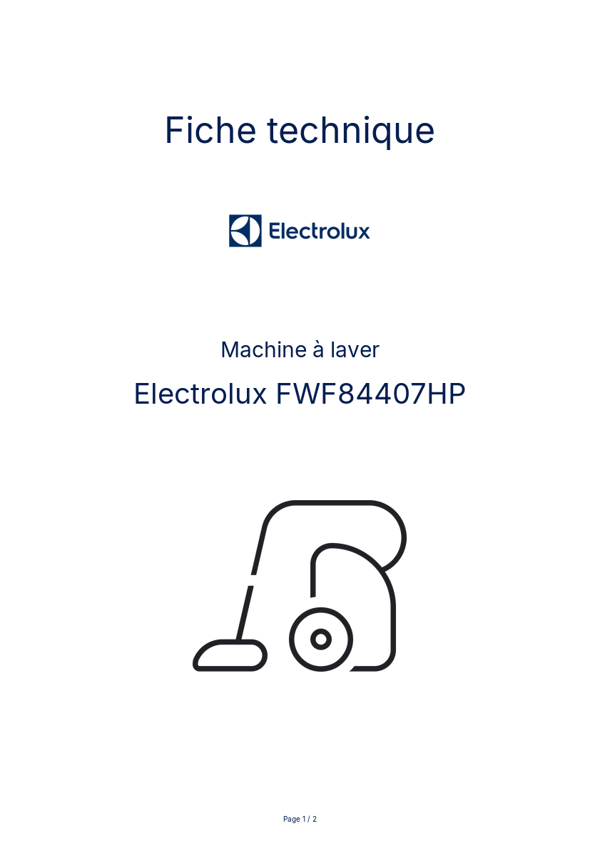 Image de la première page du manuel de l'appareil FWF84407HP