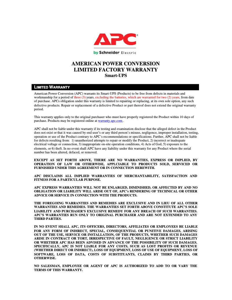 Page 1 de la notice Manuel utilisateur APC Smart-UPS SMT2200