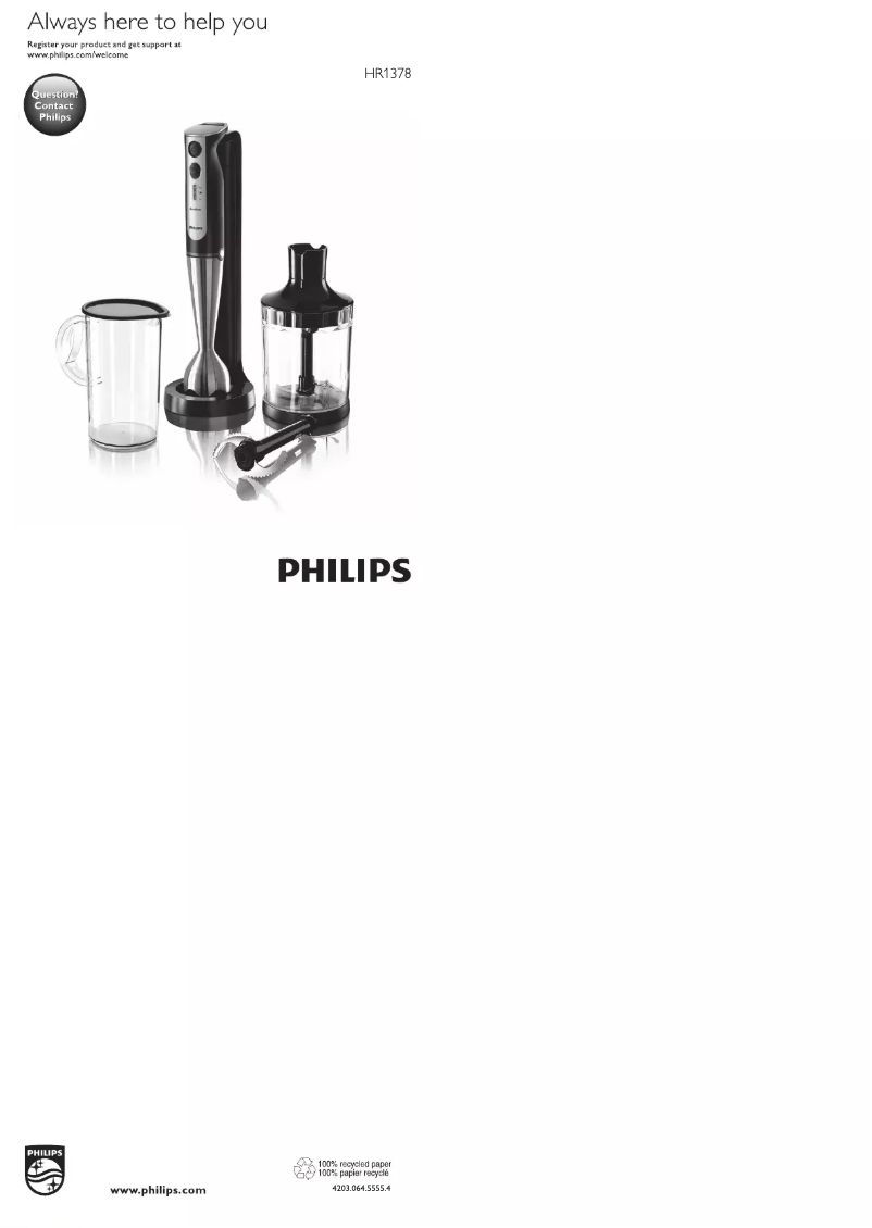 Page n°1 - Manuel utilisateur Philips HR1378