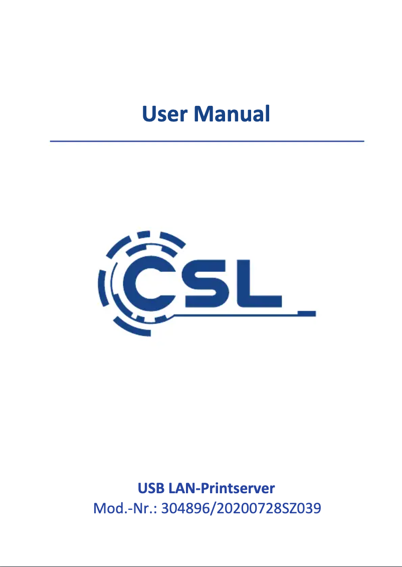 Page n°1 - Manuel utilisateur CSL 304896