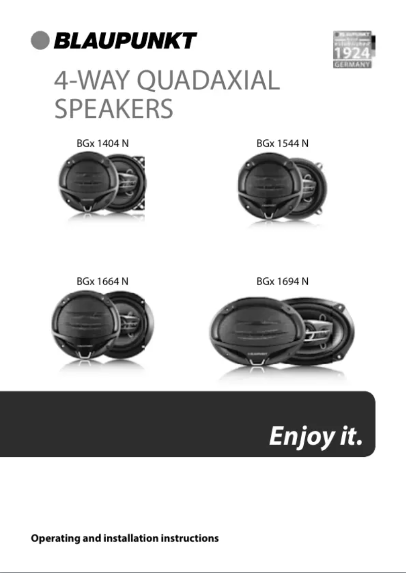 Page 1 of the manual User Manual Blaupunkt BGx 1664 N