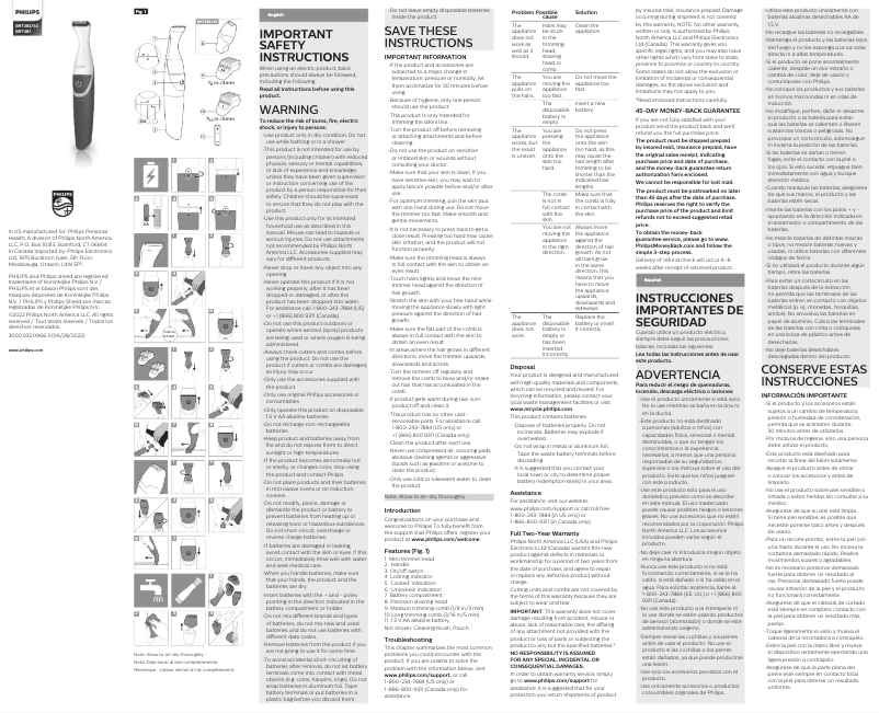 Page n°1 - Manuel utilisateur Philips BRT387
