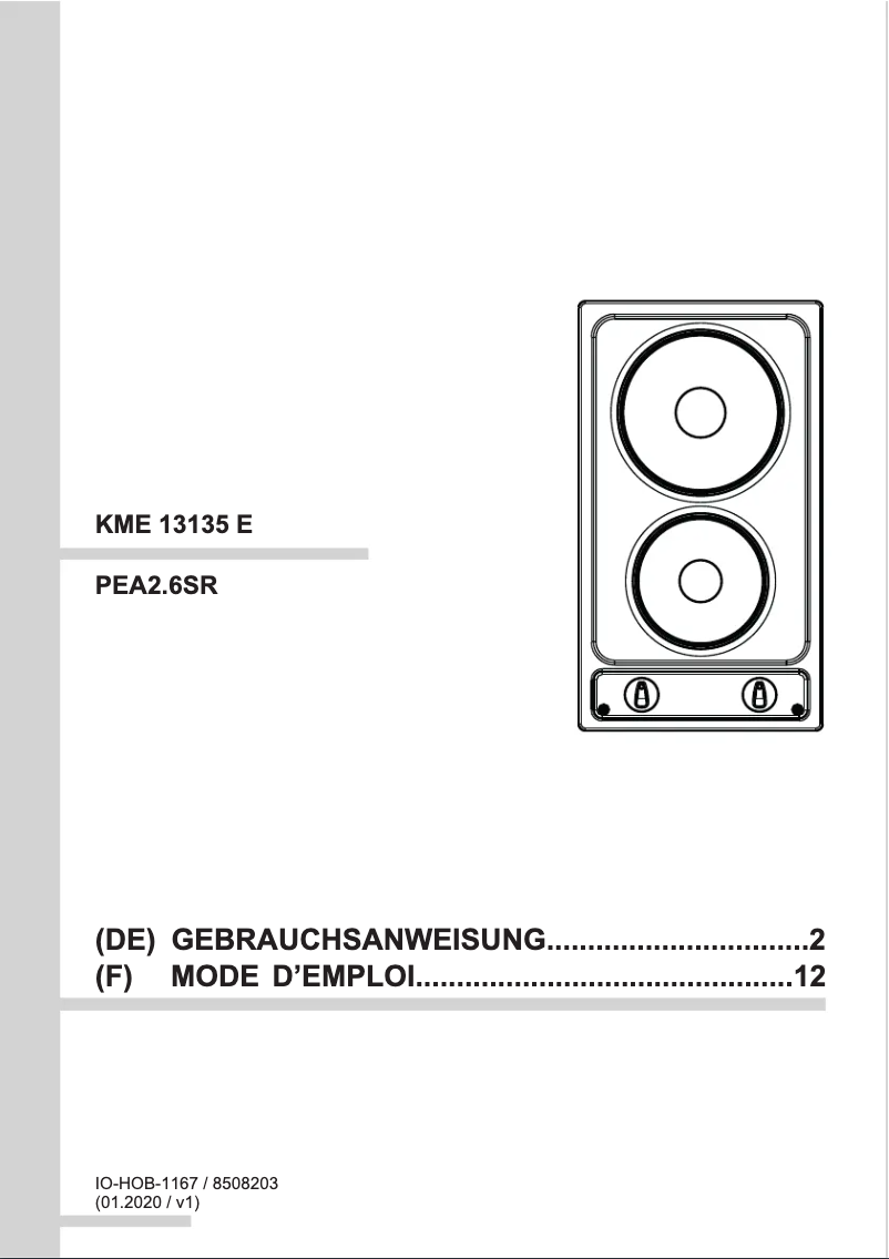 Image de la première page du manuel de l'appareil KME 13135 E