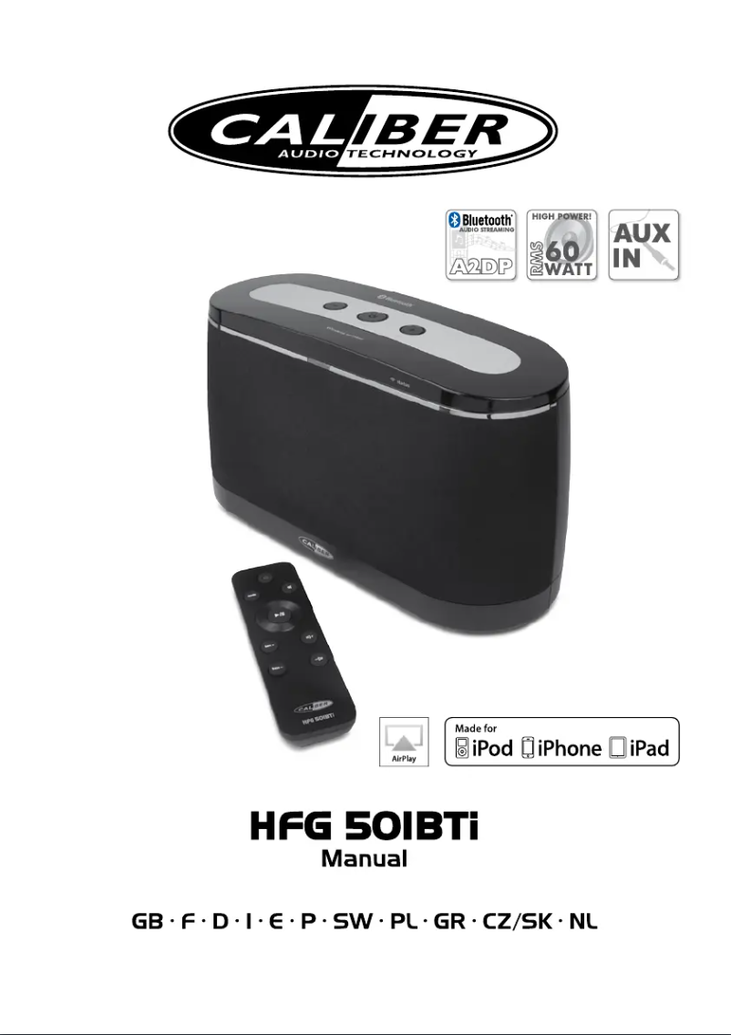 Image de la première page du manuel de l'appareil HFG 501BTI