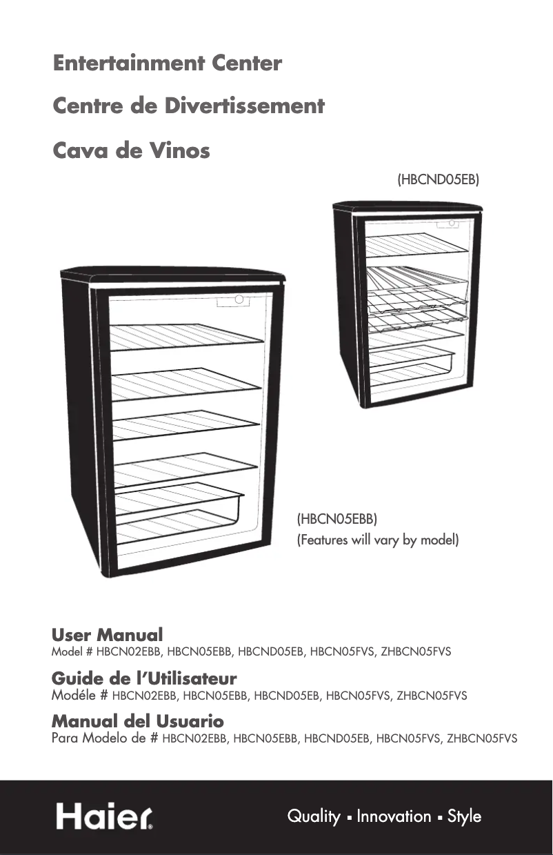 Image de la première page du manuel de l'appareil HBCN02EB