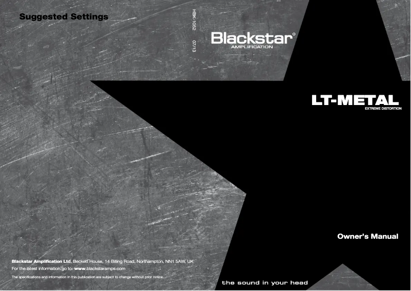 Page n°1 - Manuel utilisateur Blackstar LT-METAL