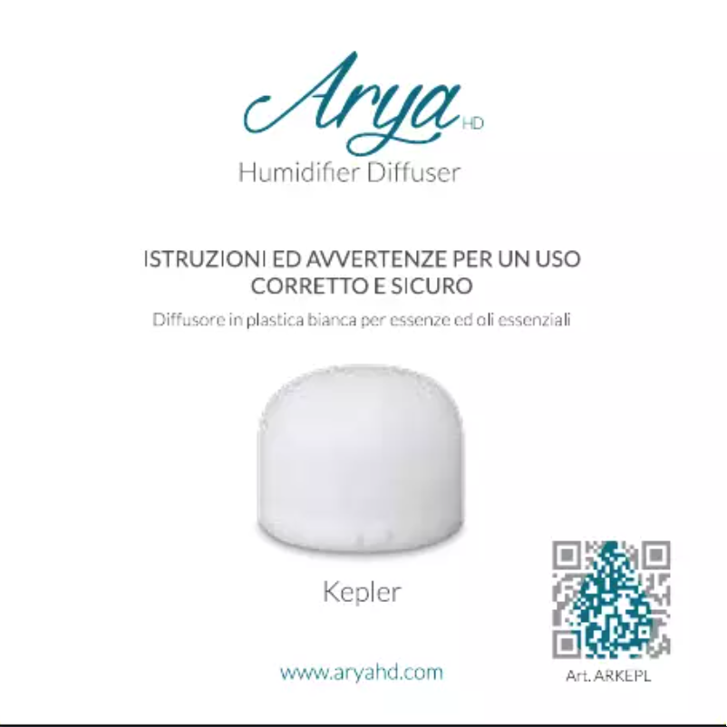 Page n°1 - Manuel utilisateur Arya HD Kepler
