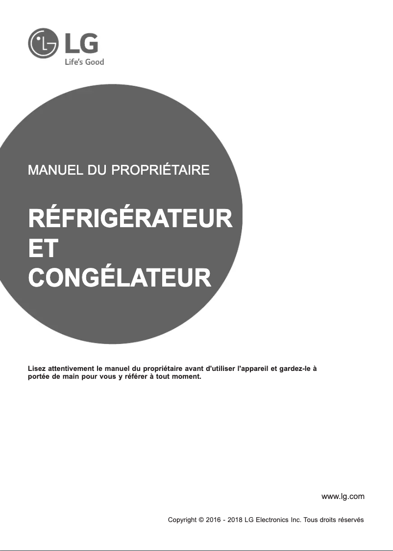 Page n°1 - Manuel utilisateur LG GBB60NSFFB