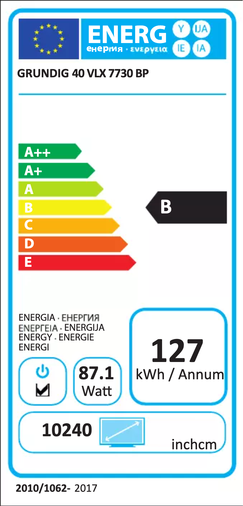 Page 1 de la notice Manuel utilisateur Grundig 40 VLX 7730 BP