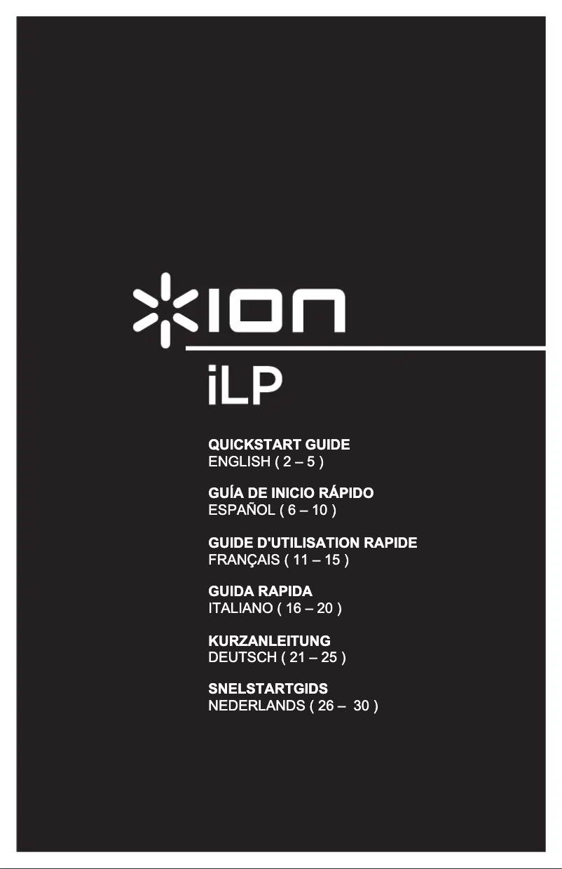 Page 1 de la notice Manuel utilisateur ION iLP