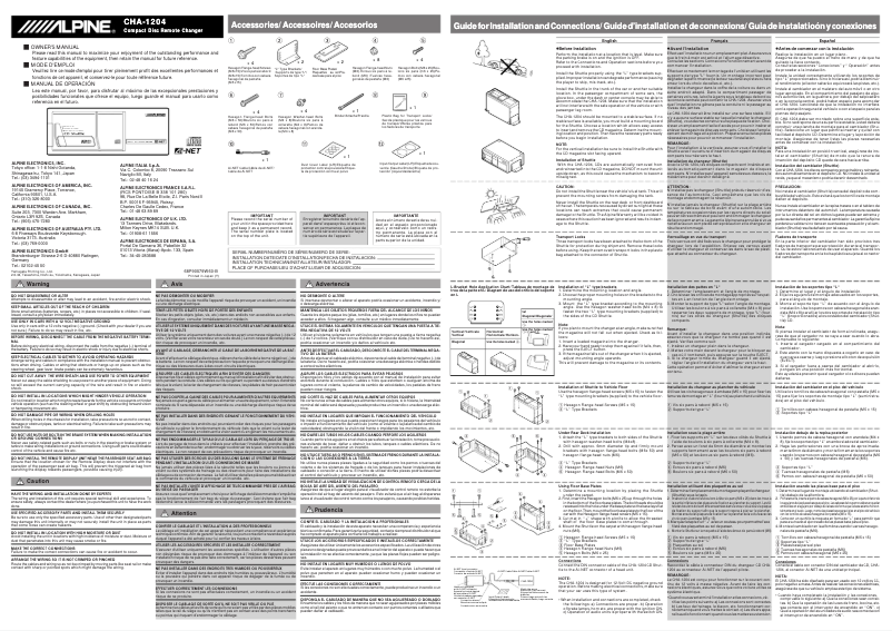 Page 1 de la notice Manuel utilisateur Alpine CHA-1204