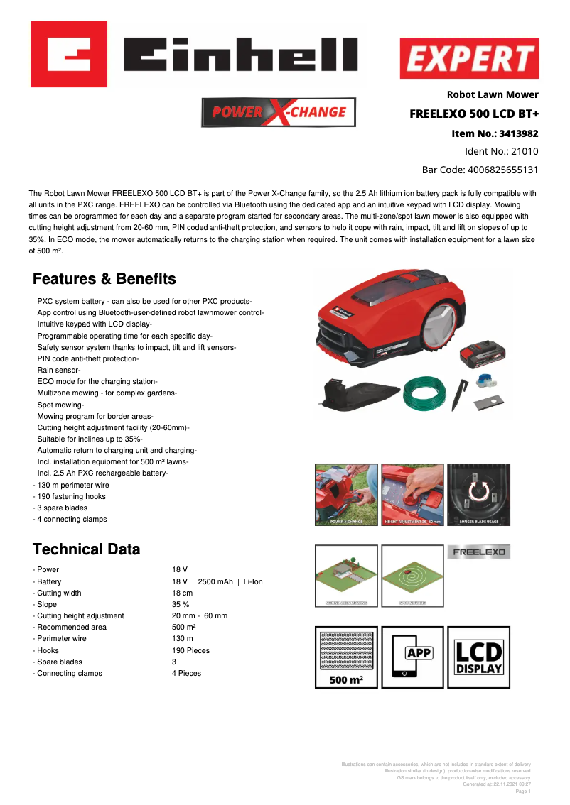 Image de la première page du manuel de l'appareil FREELEXO 500 LCD BT+