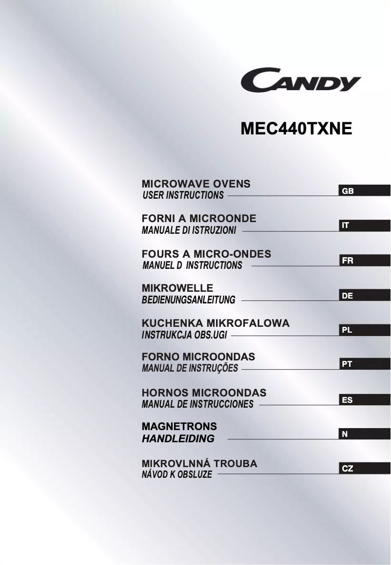 Image de la première page du manuel de l'appareil MEC440TXNE