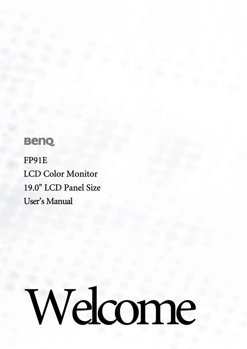 Page n°1 - Manuel utilisateur BenQ FP91E