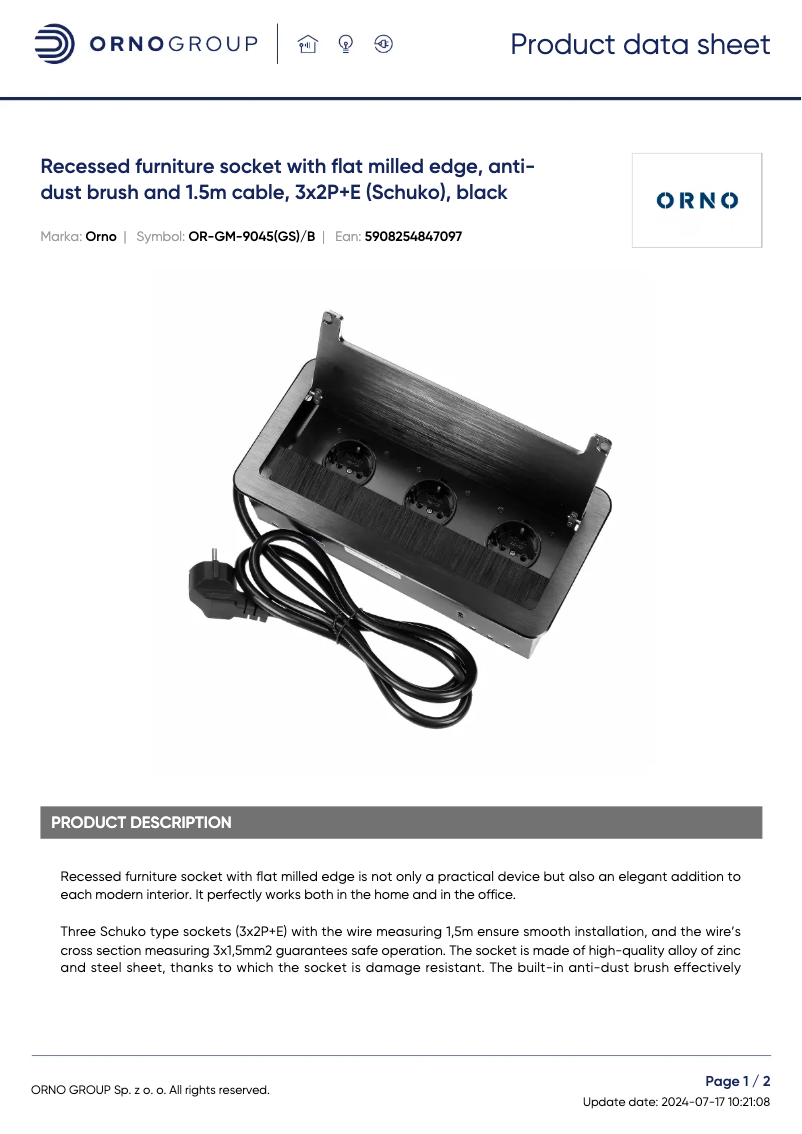 Image de la première page du manuel de l'appareil OR-GM-9045