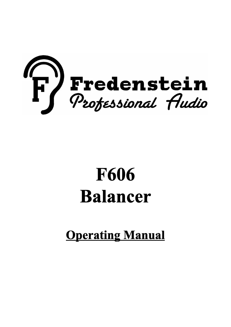 Image de la première page du manuel de l'appareil F606