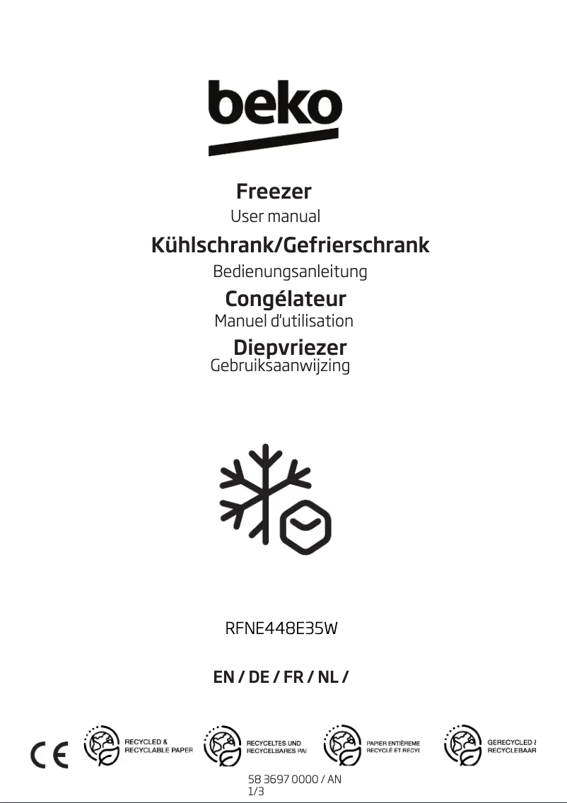 Page n°1 - Manuel utilisateur Beko RFNE448E35W