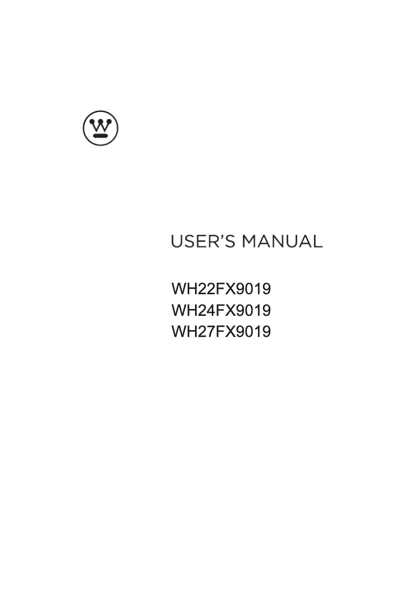 Page n°1 - Manuel utilisateur Westinghouse WH27FX9019