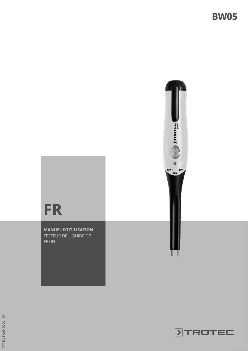 Page 1 de la notice Manuel utilisateur Trotec BW05