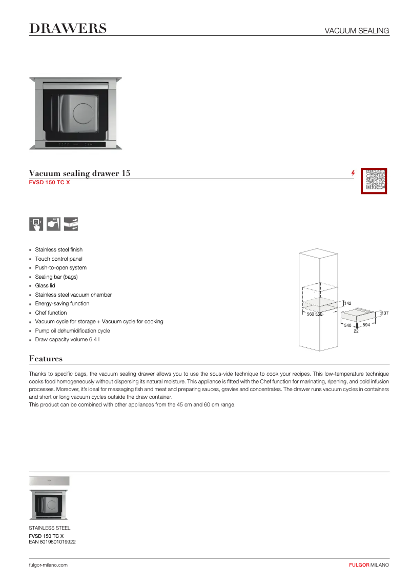 Image de la première page du manuel de l'appareil FVSD 150 TC X