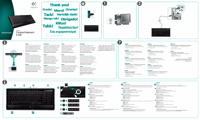 Page 1 de la notice Manuel utilisateur Logitech K300