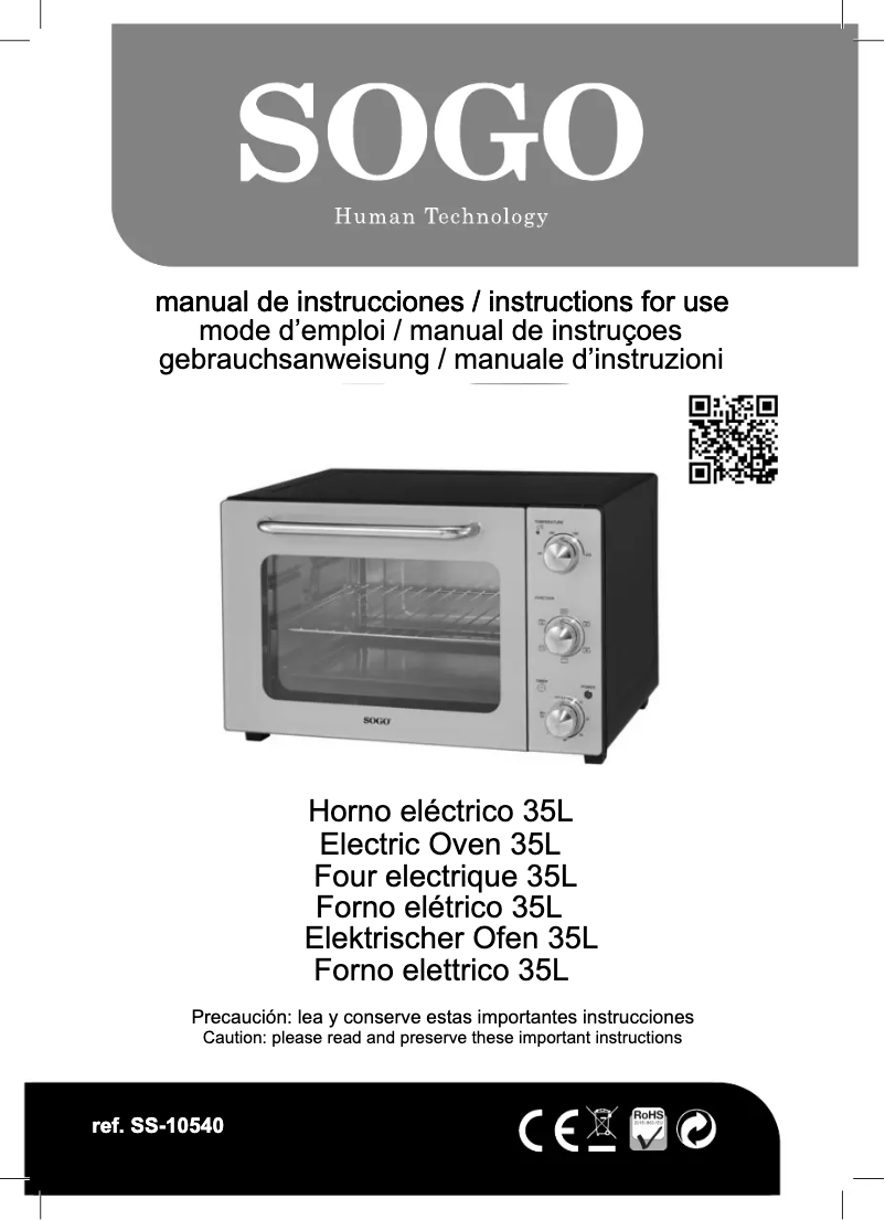 Image de la première page du manuel de l'appareil SS-10540