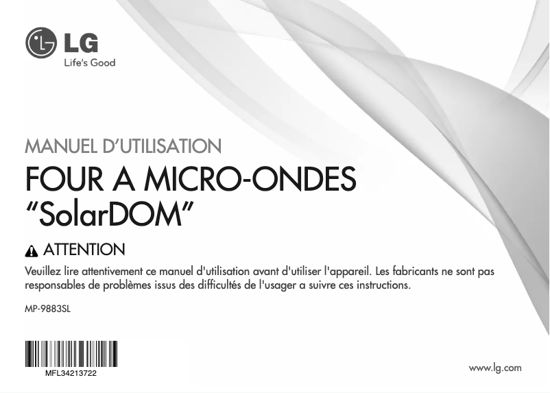 Página 1 del manual Manual de usuario LG MP-9883SL